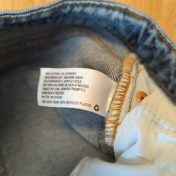 Wild Fable Jeans Womens 2 Denim Blue High Rise Straight Distressed Stretch 90s - Picture 6 of 7